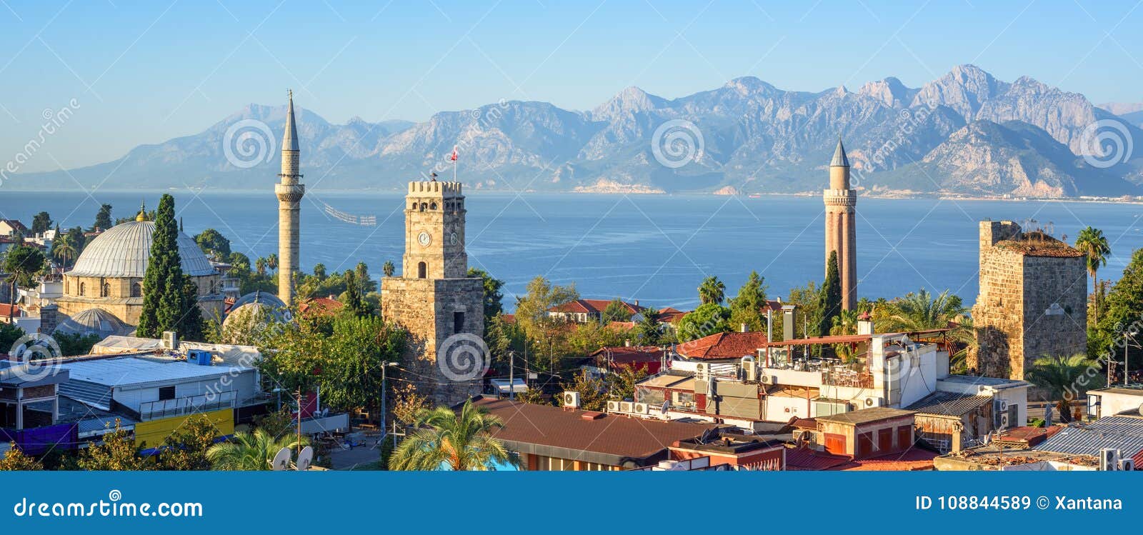 panoramic view of antalya old town, turkey