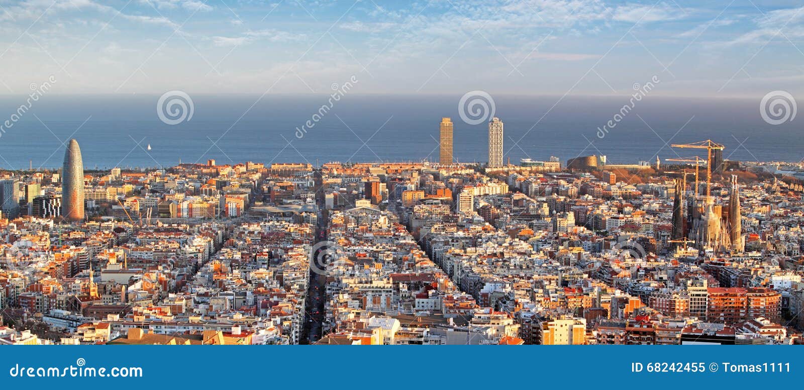 panoramic view of barcelona, spain