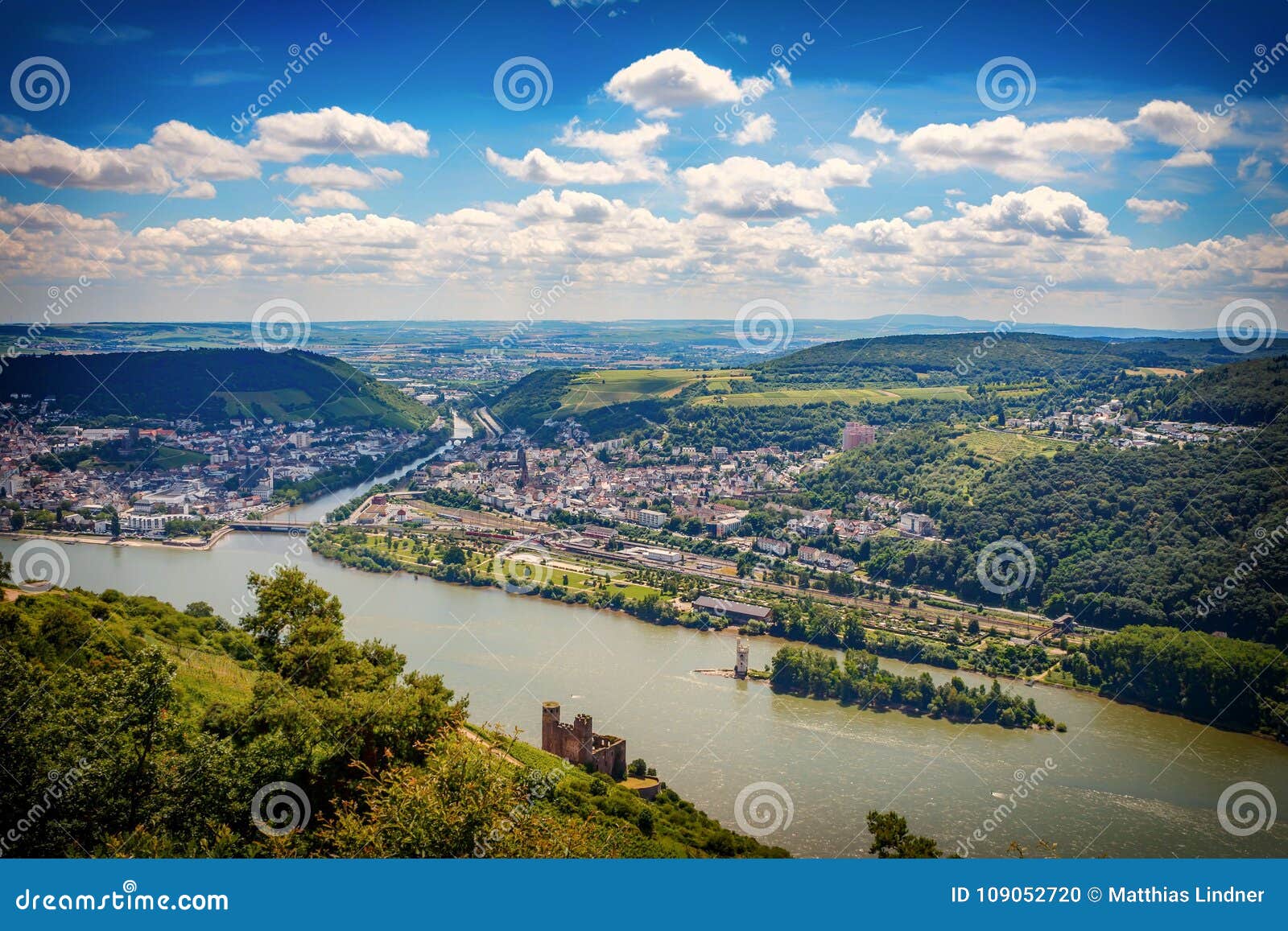 Panoramic View of Bingen on the Rhine Stock Photo Image of idyllic
