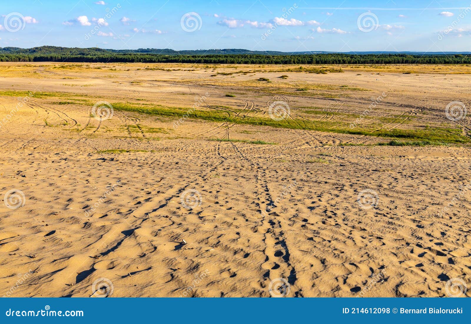 bledowska desert sand and rocky plateau dusty landscape at dabrowka view point near chechlo in lesser poland