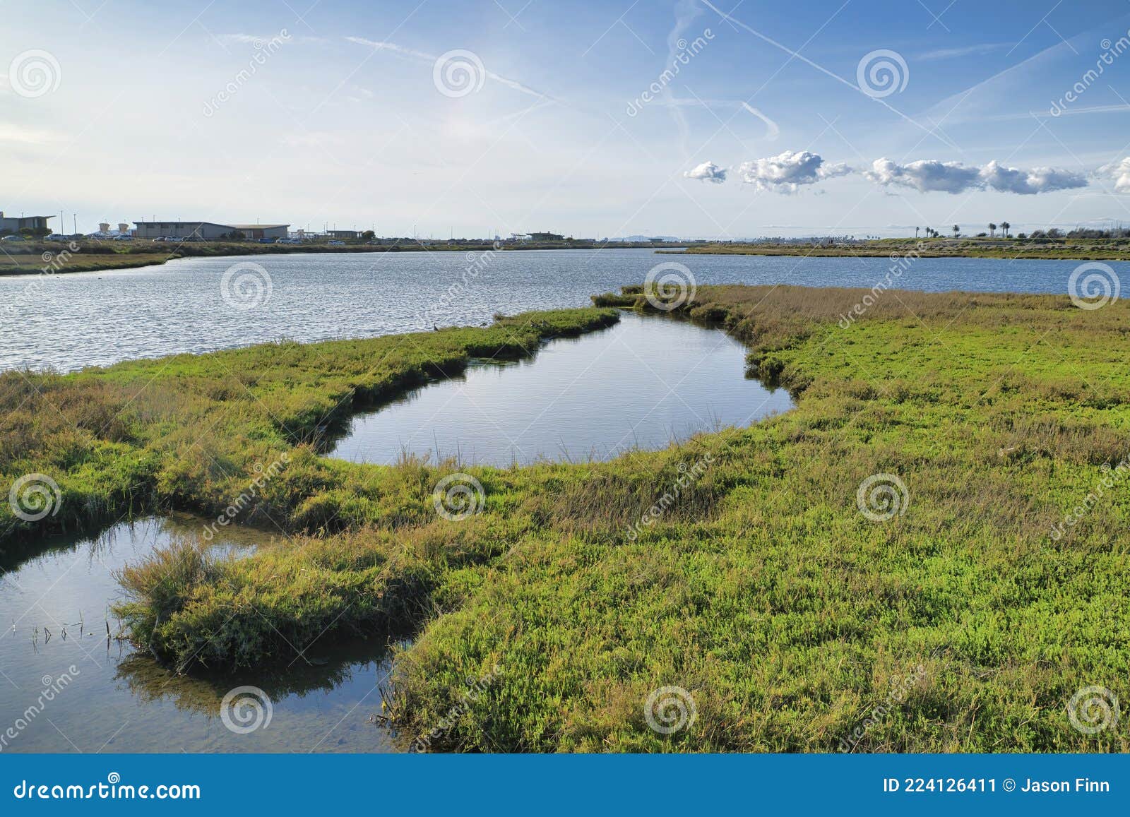 panoramic view of bolsa chica ecological reserve in huntington beach california