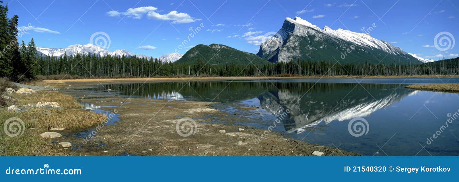 panoramic view on canadian rockies mountains