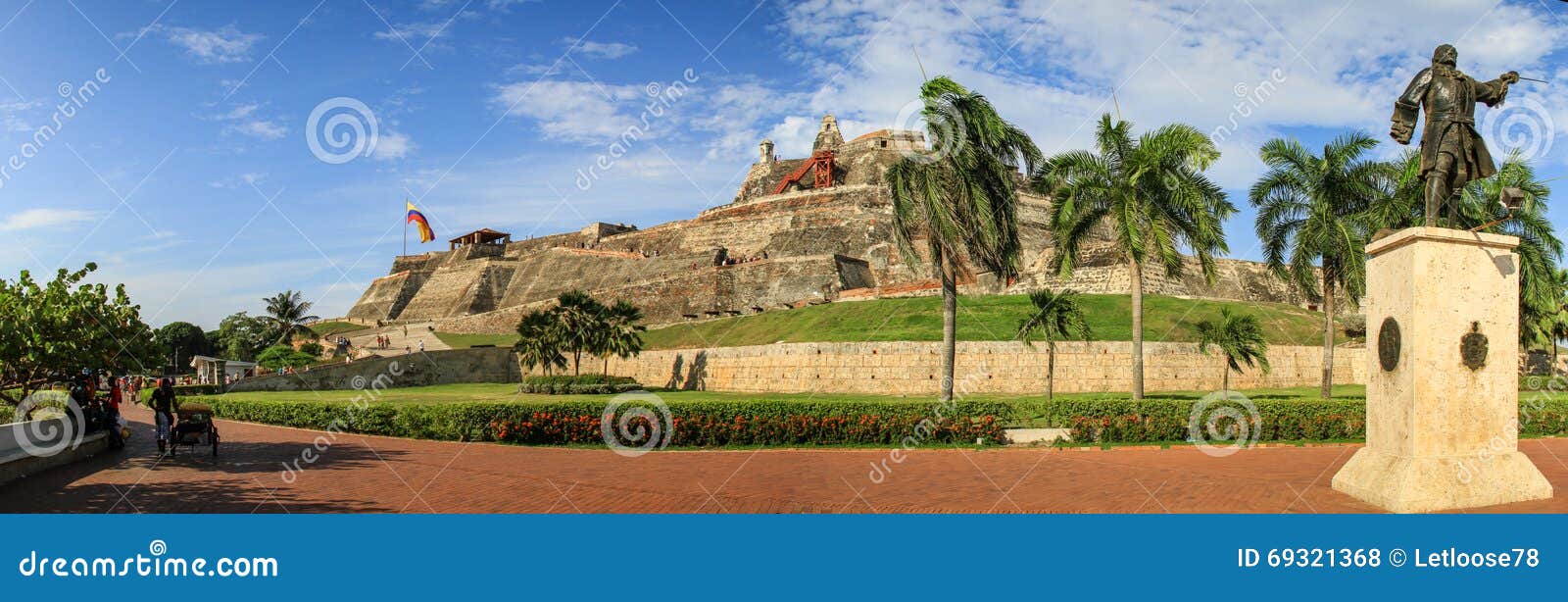 panoramic view of the castillo san felipe de barajas, cartagena de indias, colombia