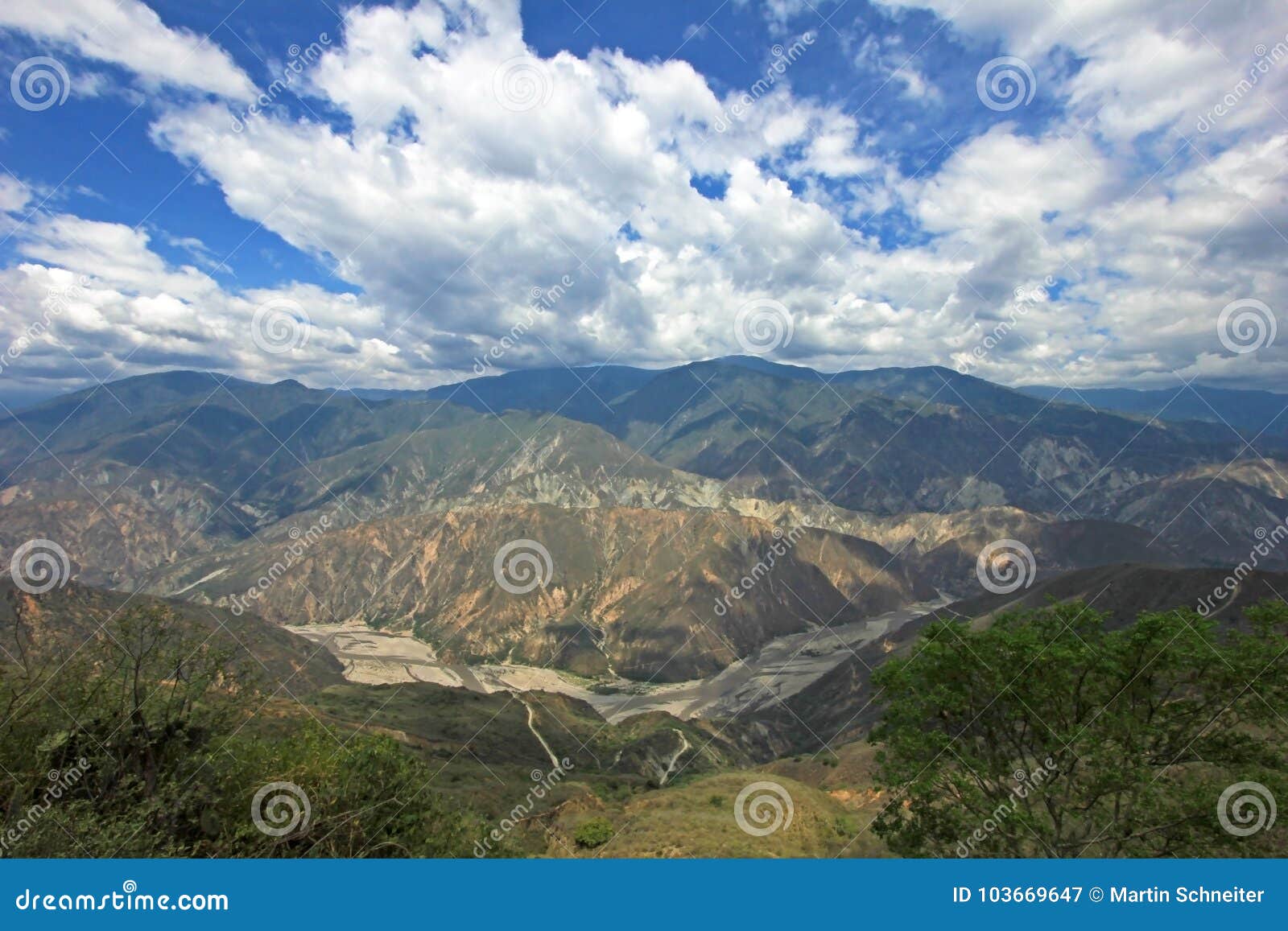 panoramic view of chicamocha canyon near bucaramanga in santander, colombia
