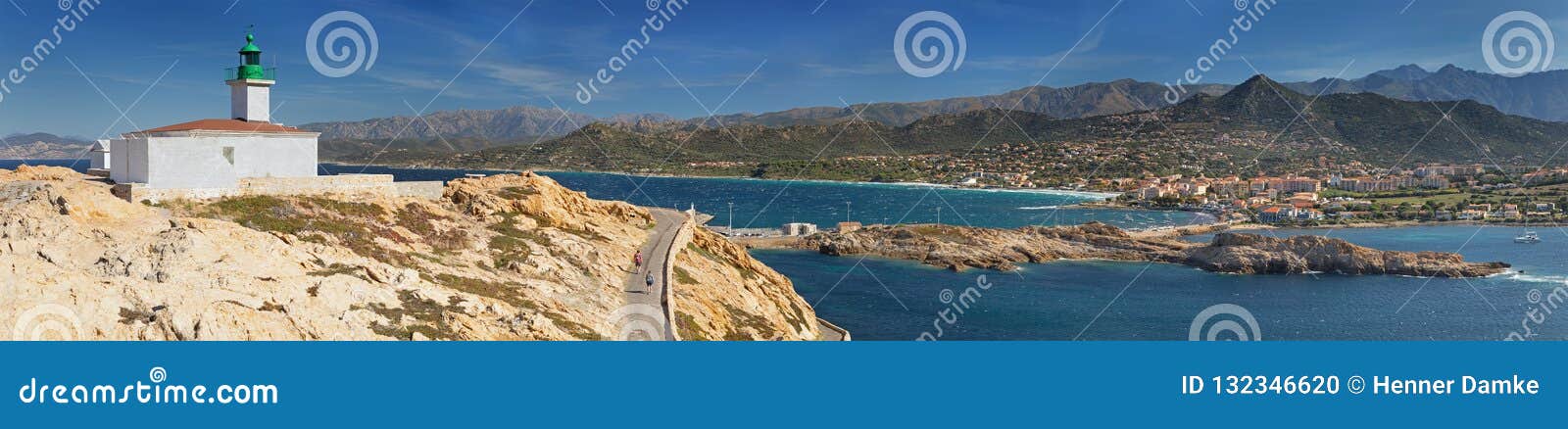 panoramic view of coastline near l`lle-rousse corsica