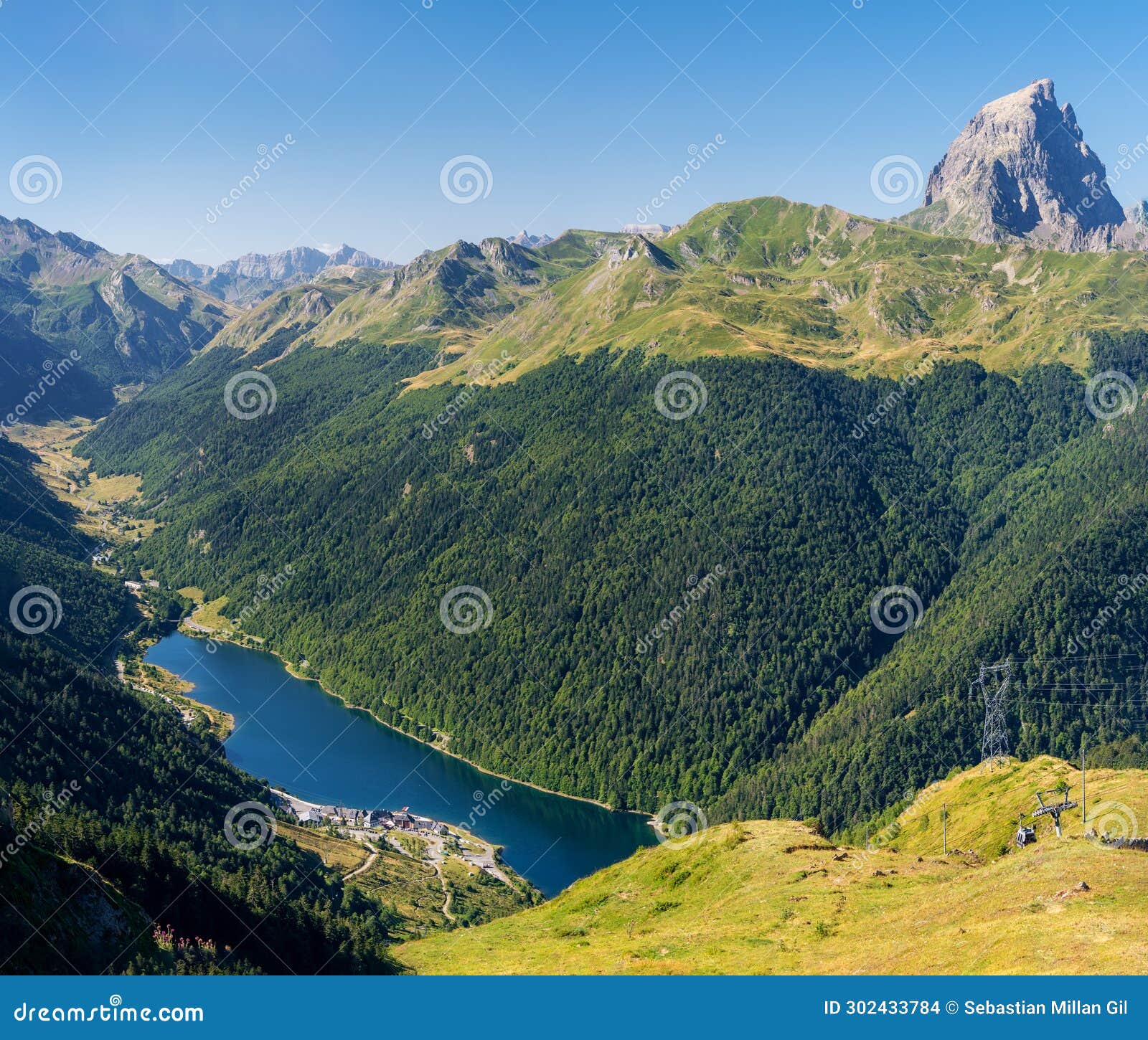 panoramic view from the col de la sagette, french pyrenees