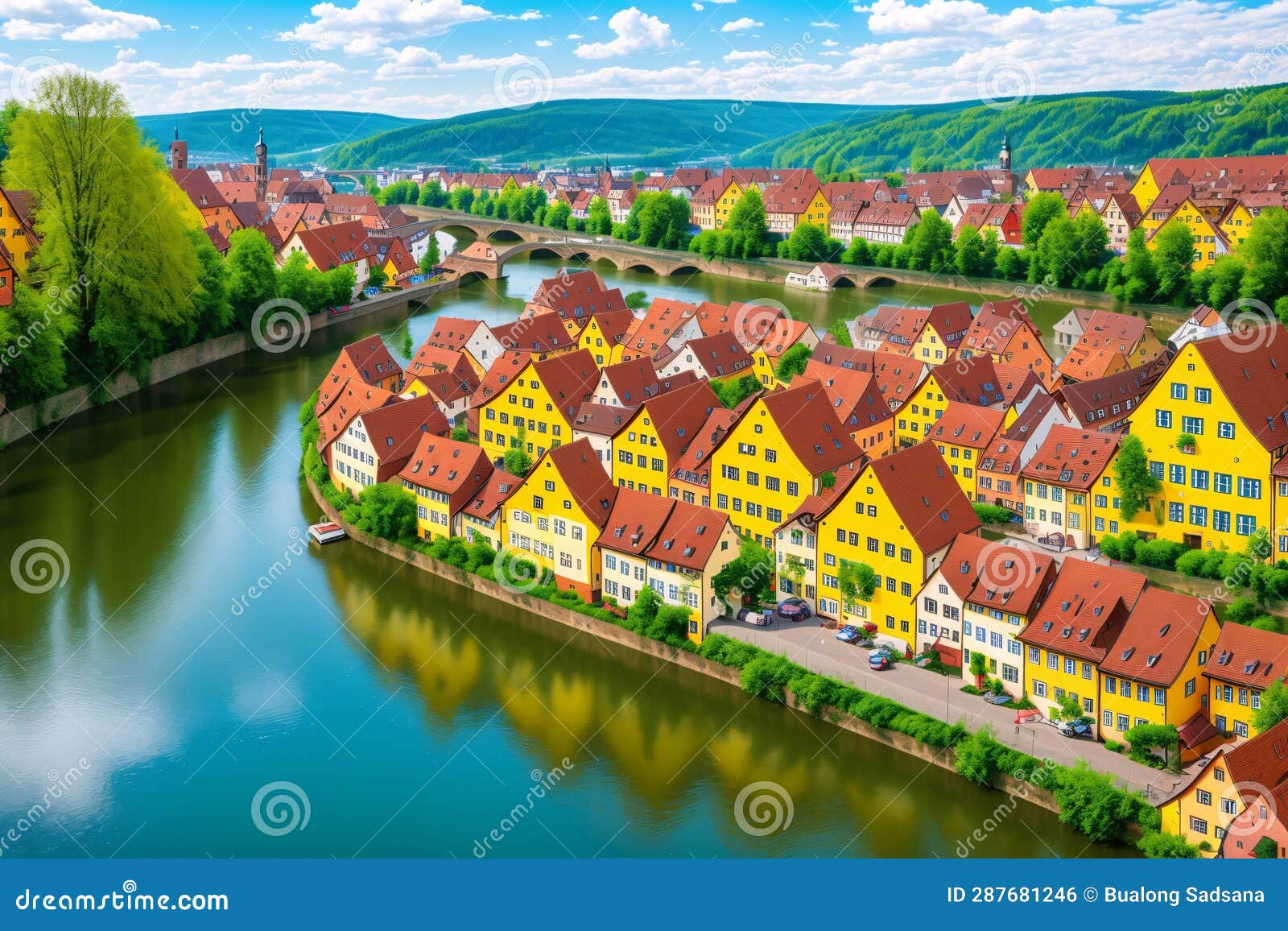 a panoramic view of colorful houses at linker.