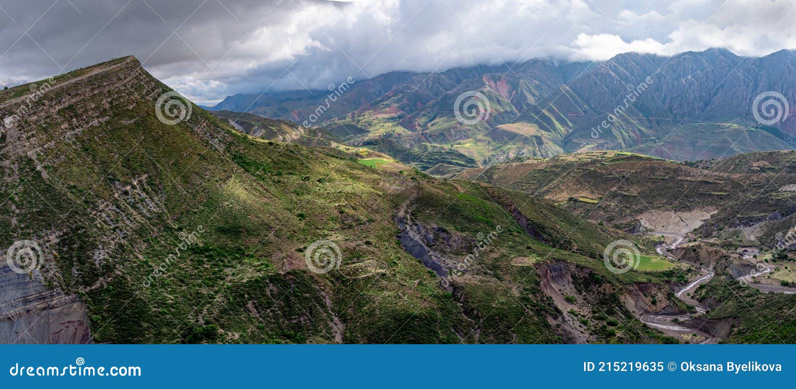 Panoramic View of Crater of Volcano Maragua, Bolivia Stock Image