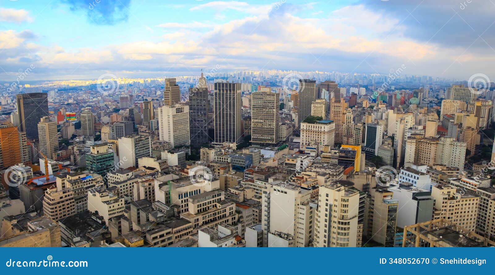 panoramic view of downtown sao paulo, brazil in twilight time