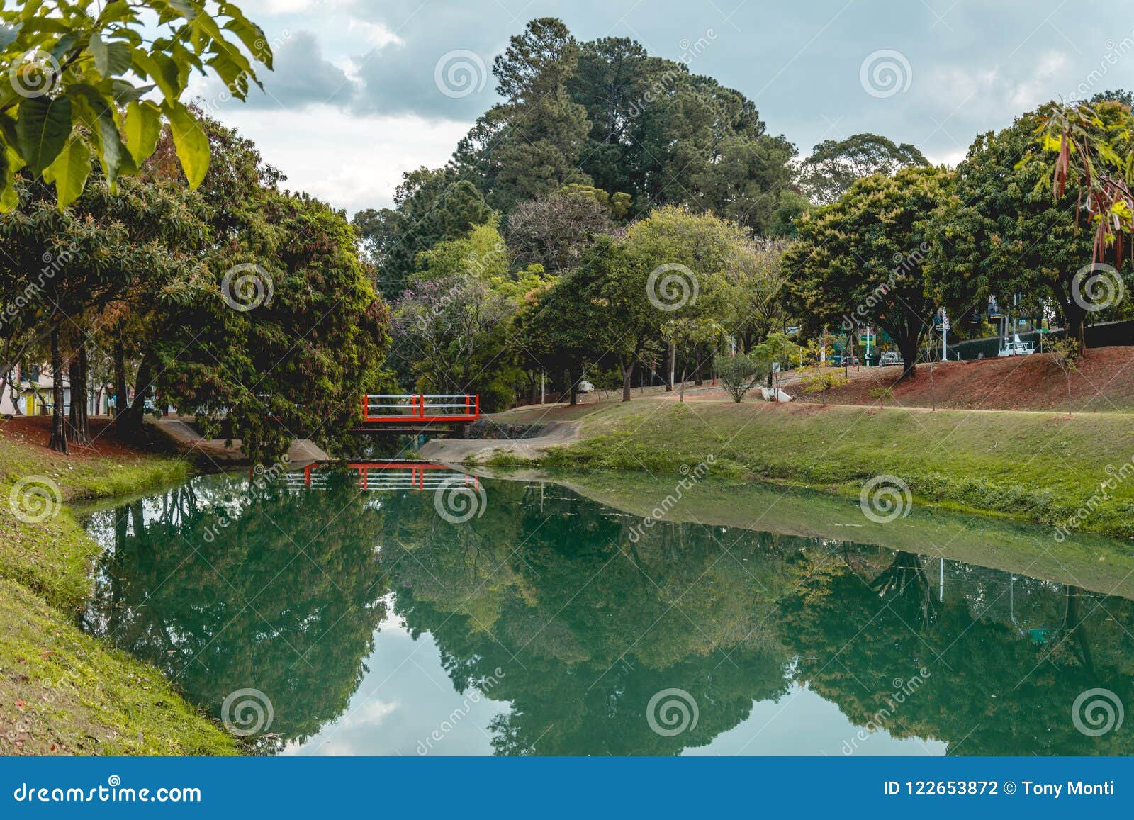 panoramic view of the ecological park, in indaiatuba, brazil.