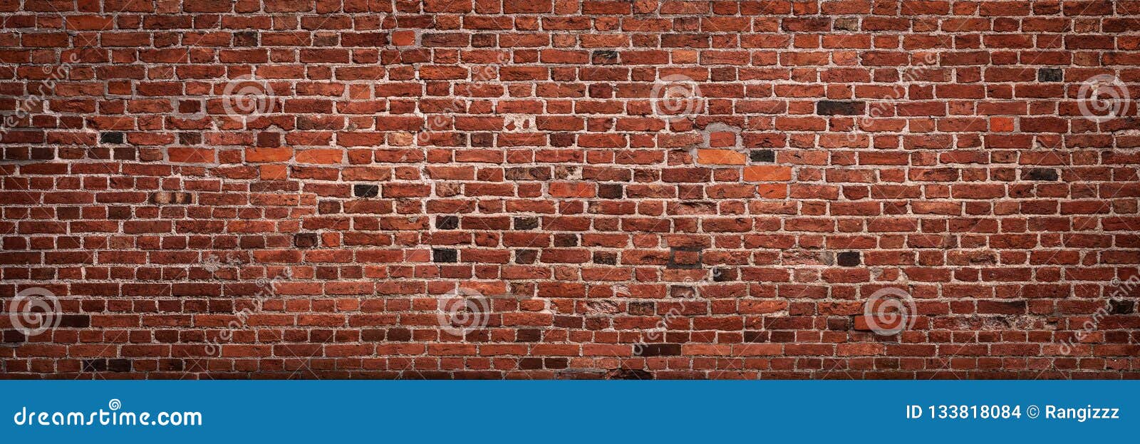 empty old red brick wall background
