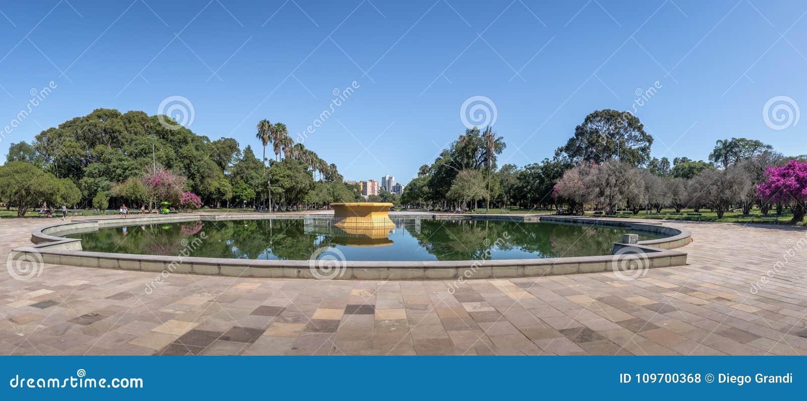 panoramic view of farroupilha park or redencao park fountain in - porto alegre, rio grande do sul, brazil