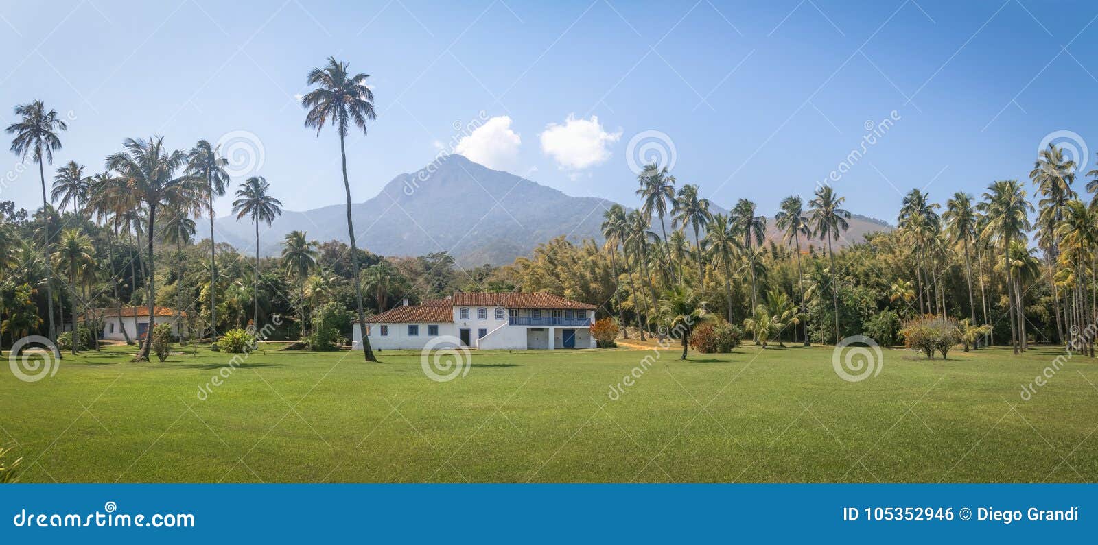 panoramic view of fazenda engenho dagua former colonial water mill farm - ilhabela, sao paulo, brazil