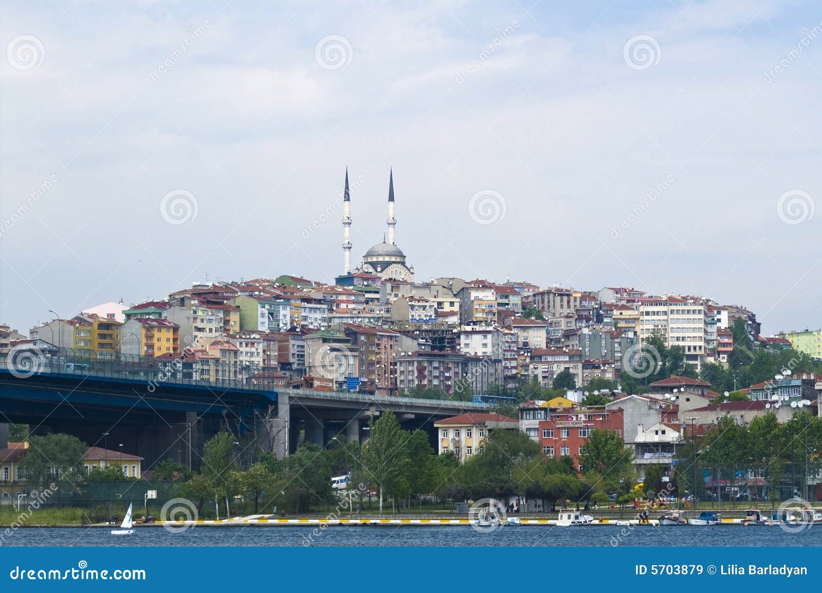 Panoramic view on Galata (Istanbul). Panoramic view on Galata from Golden horn (Istanbul)