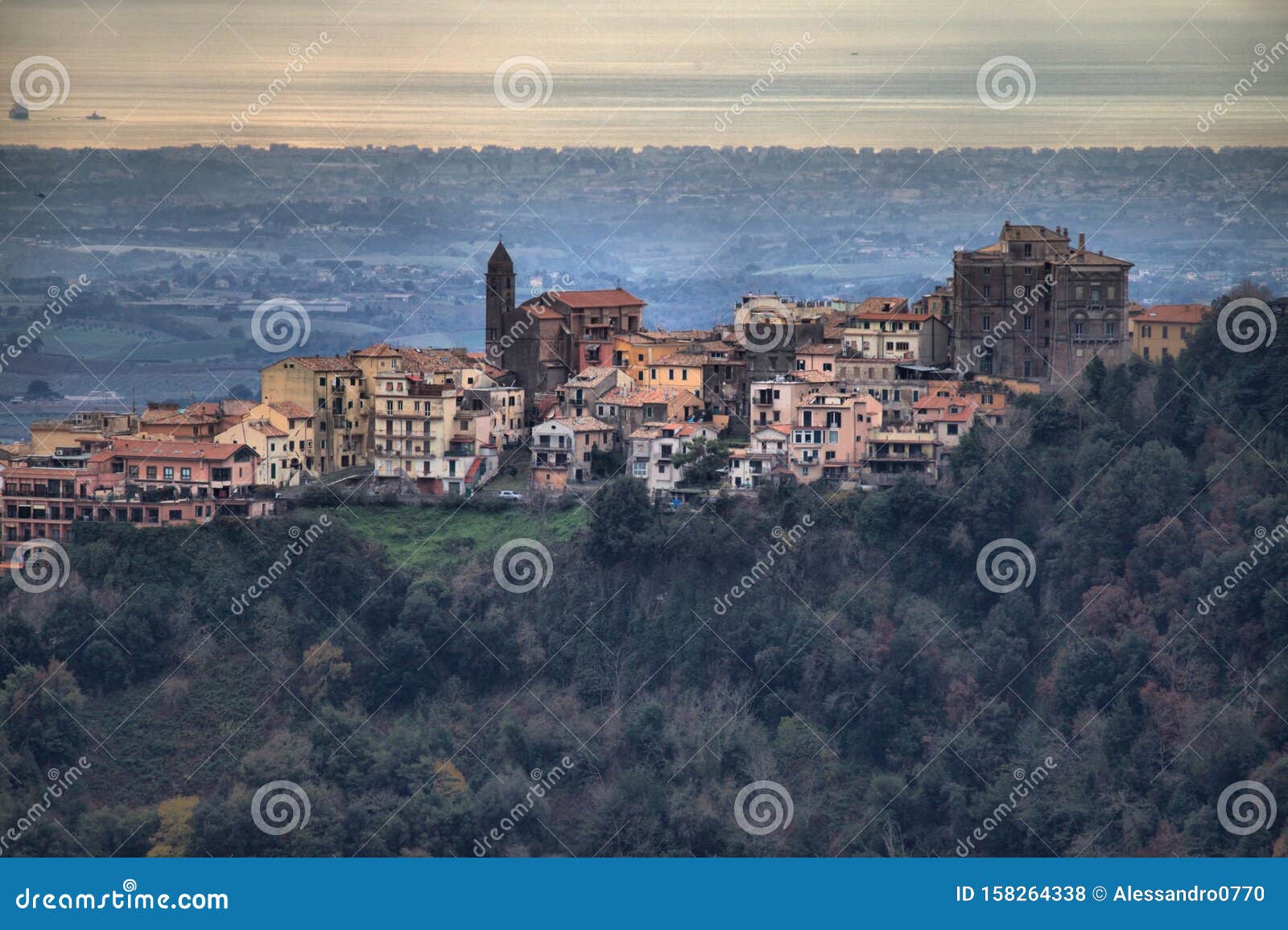 Panoramic View of Genzano Di Roma Stock Photo - Image of architecture ...