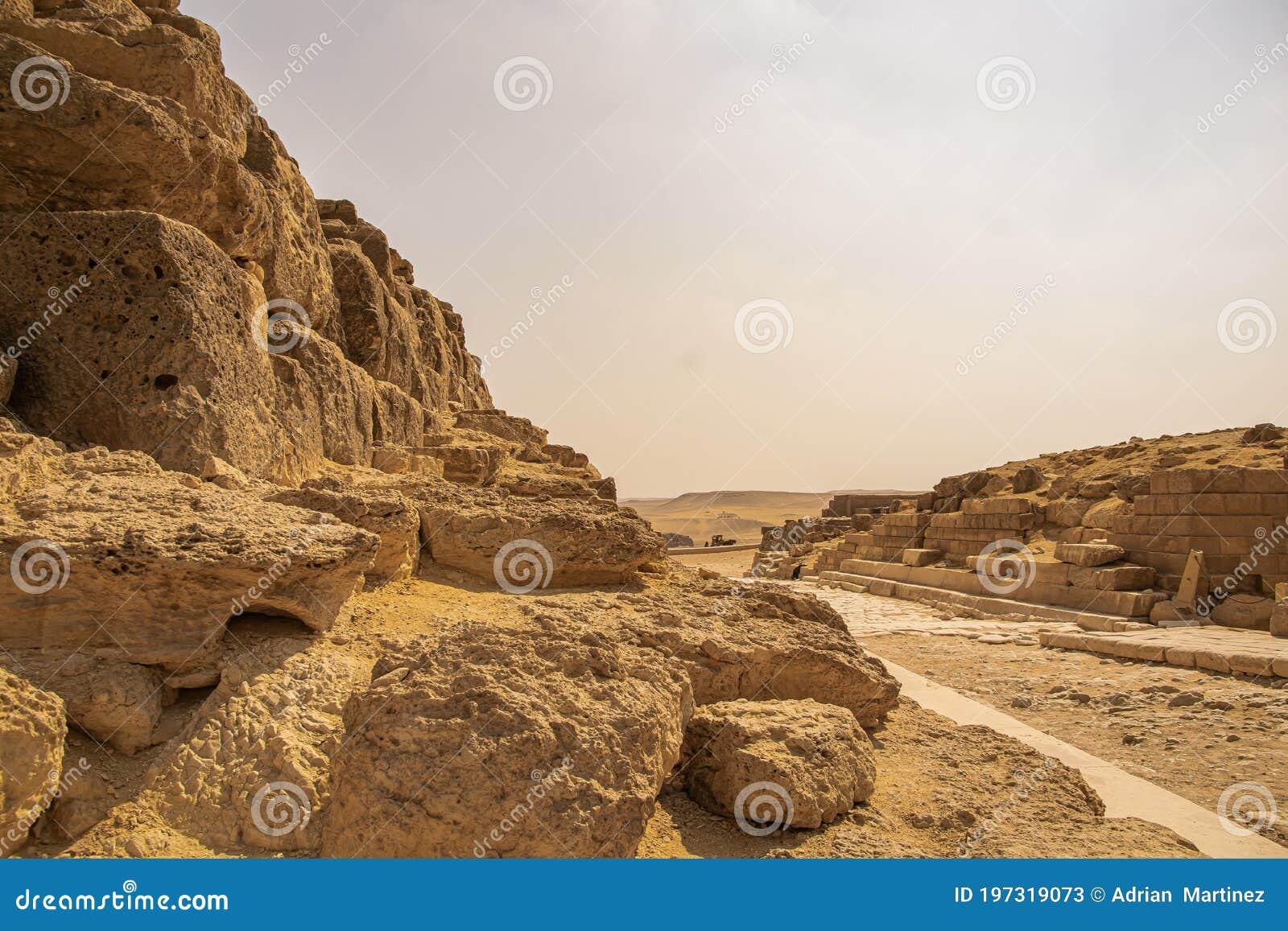 panoramic view from giza desert, architecture and historical place from egypt, el cairo 2018