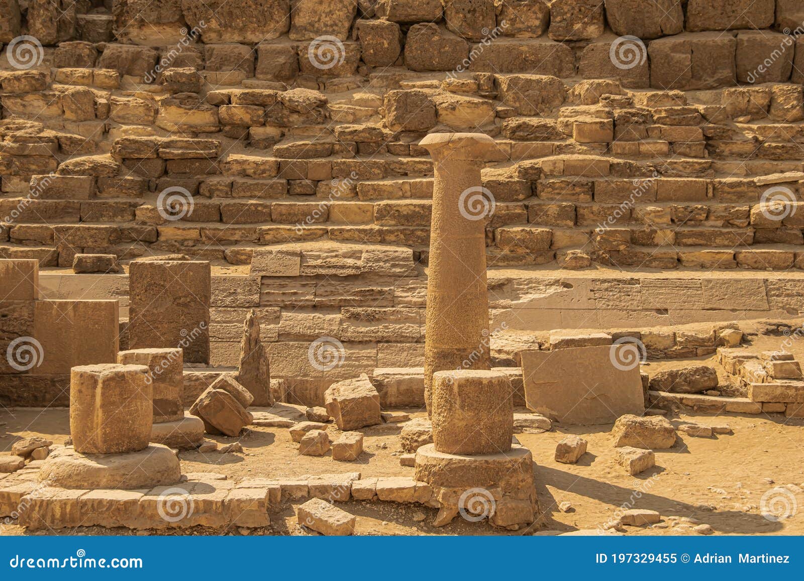 panoramic view from giza desert, architecture and historical place from egypt, el cairo 2018