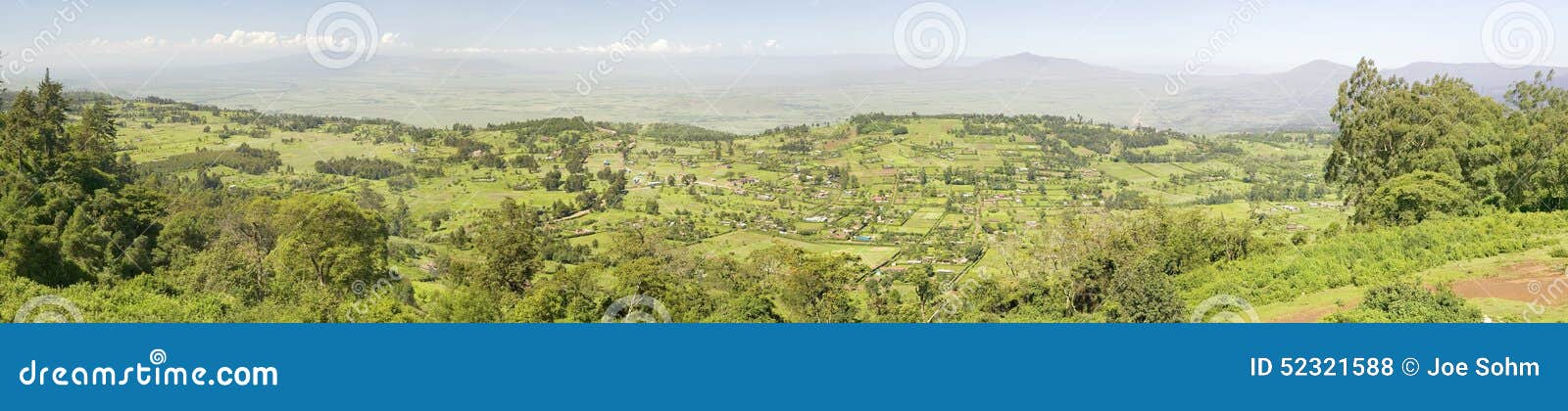 panoramic view of great rift valley in spring after much rainfall, kenya, africa
