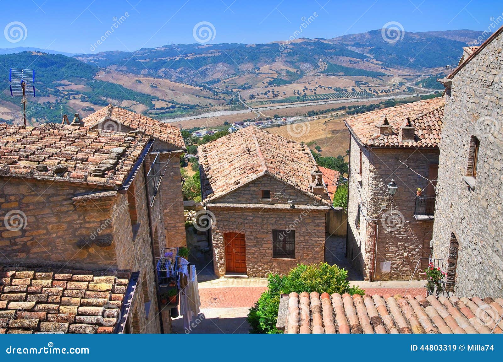 panoramic view of guardia perticara. basilicata. italy.