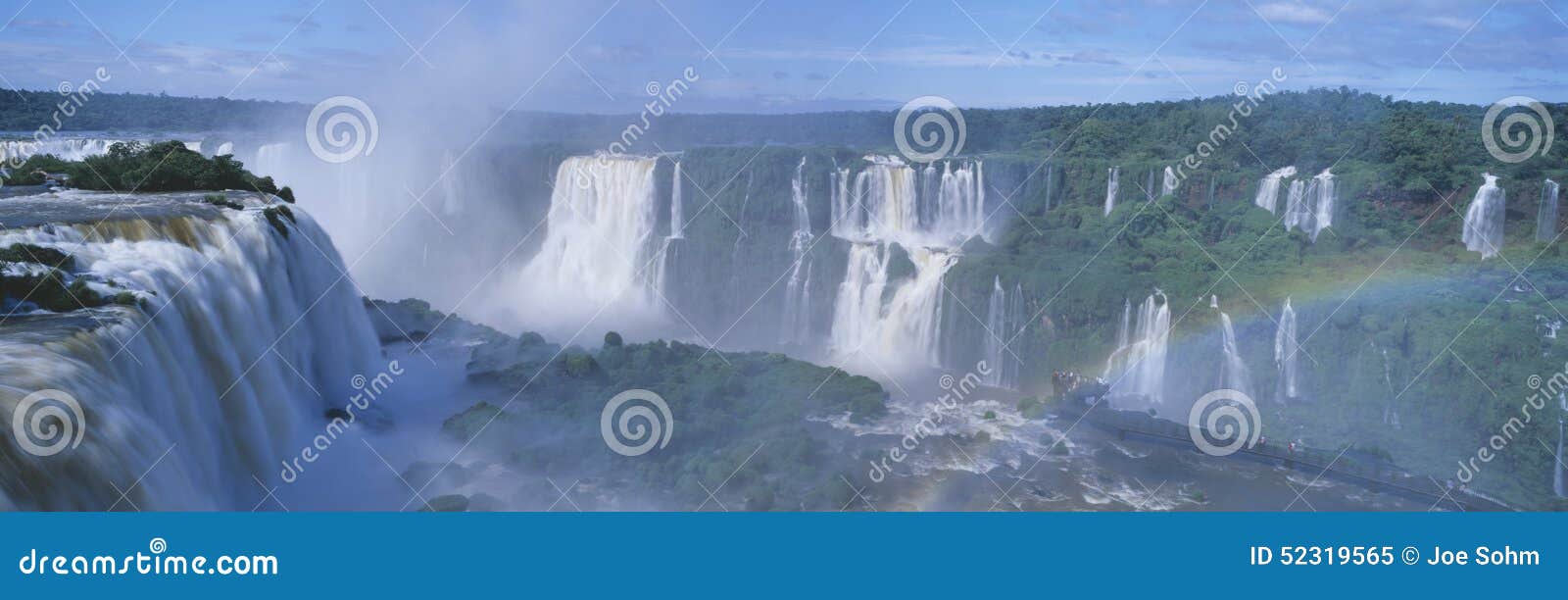 panoramic view of iguazu waterfalls in parque nacional iguazu, salto floriano, brazil
