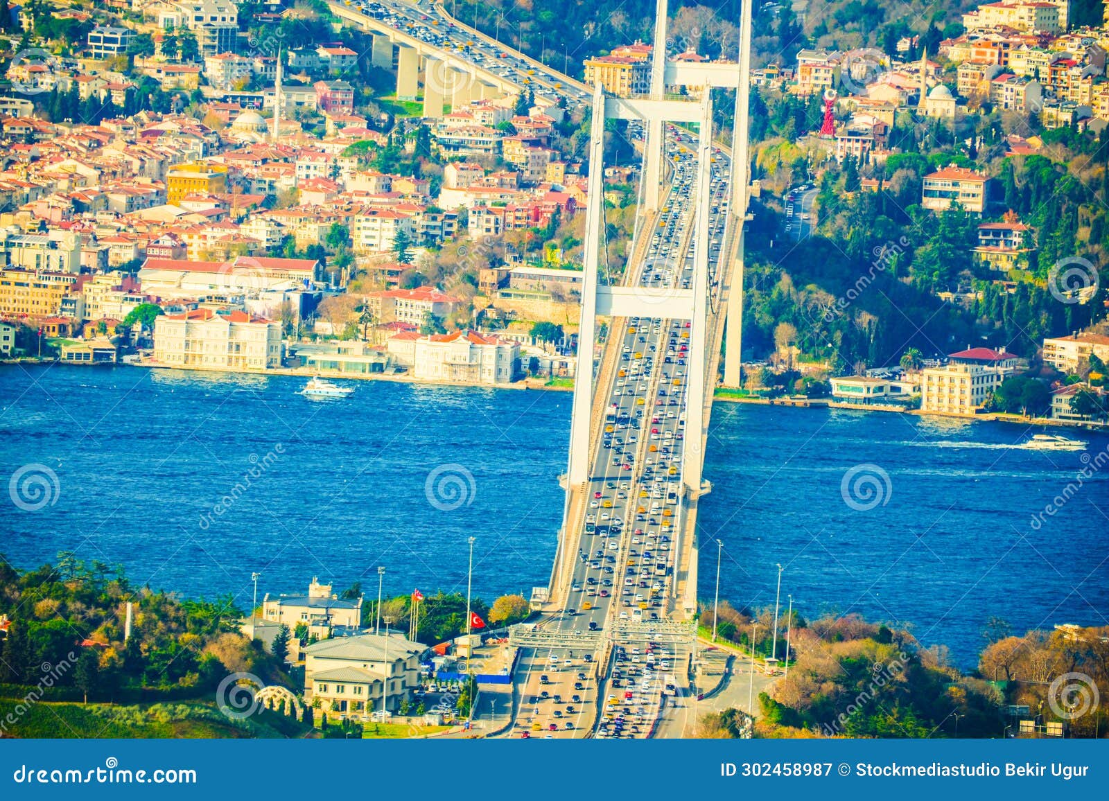 panoramic view of istanbul with the bosphorus bridge