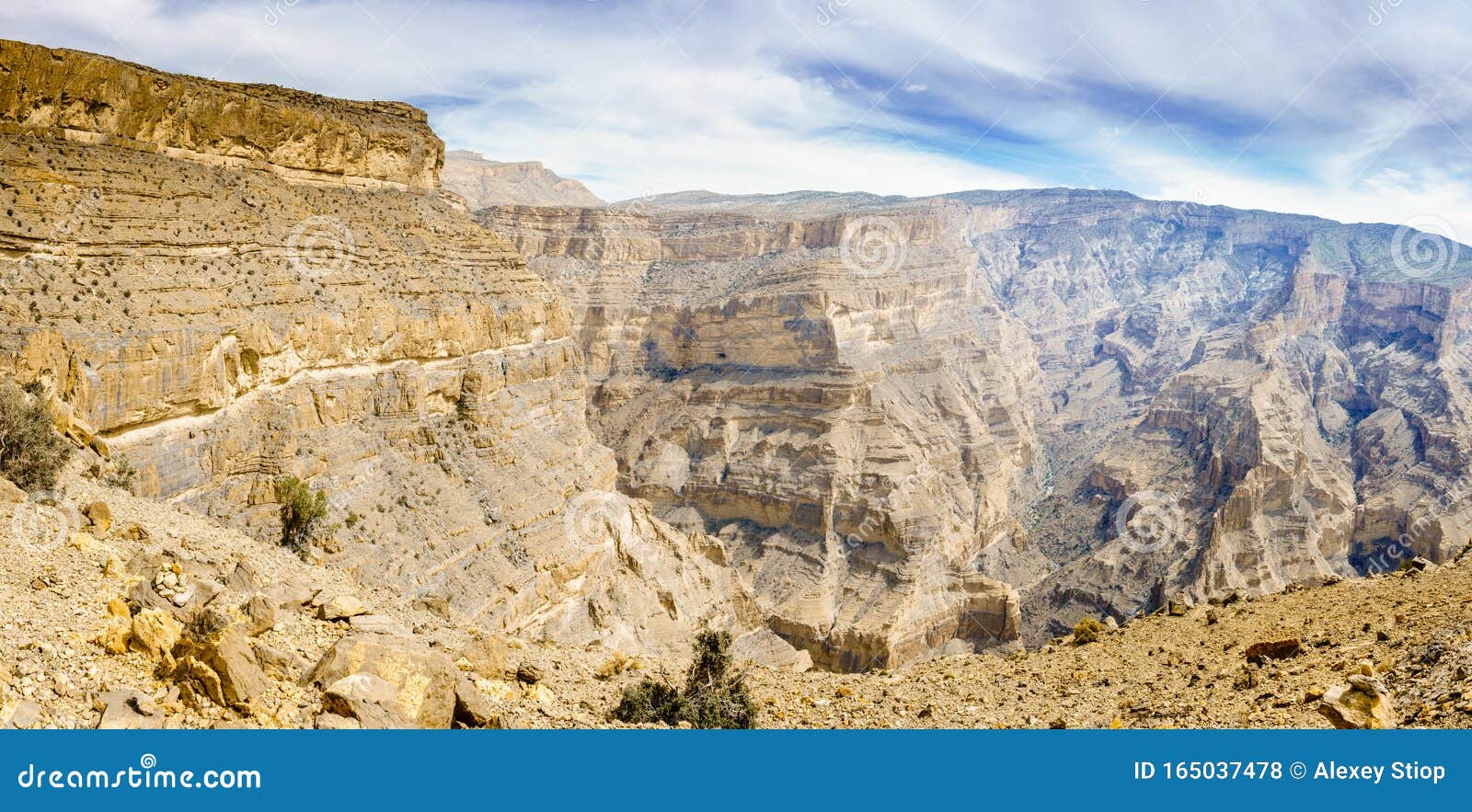 panoramic view from jebel shams mountain in oman