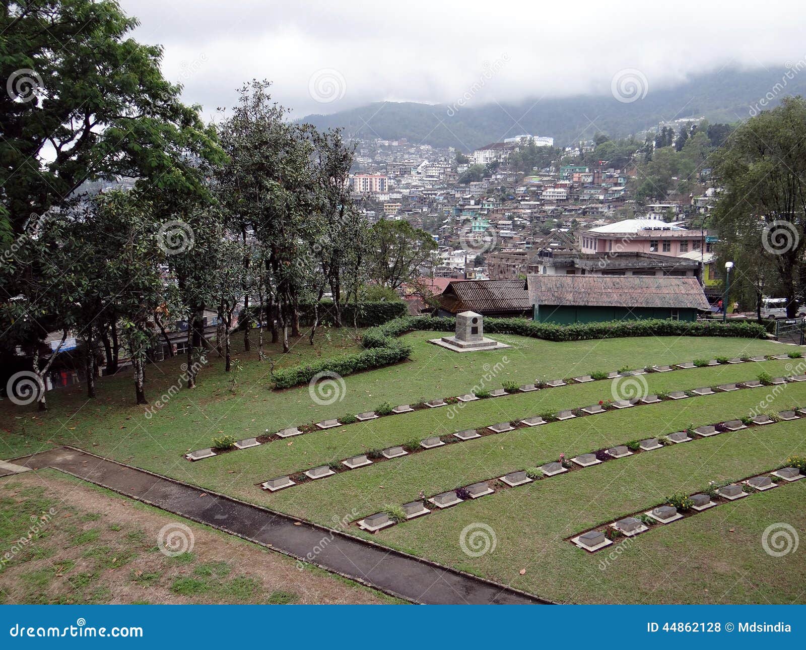 panoramic view of kohima town, nagaland from world war symmetry