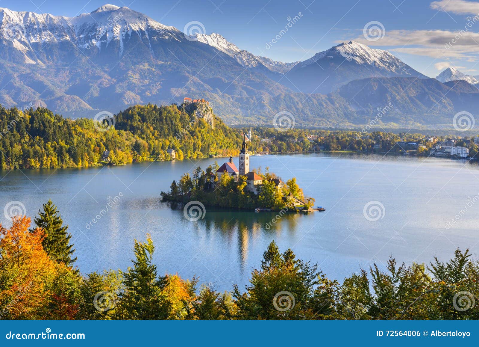 panoramic view of lake bled, slovenia