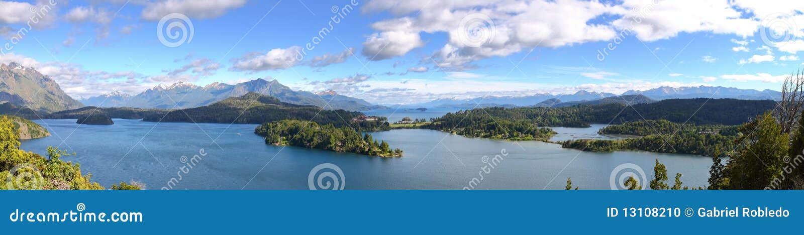 panoramic view of lake nahuel huapi