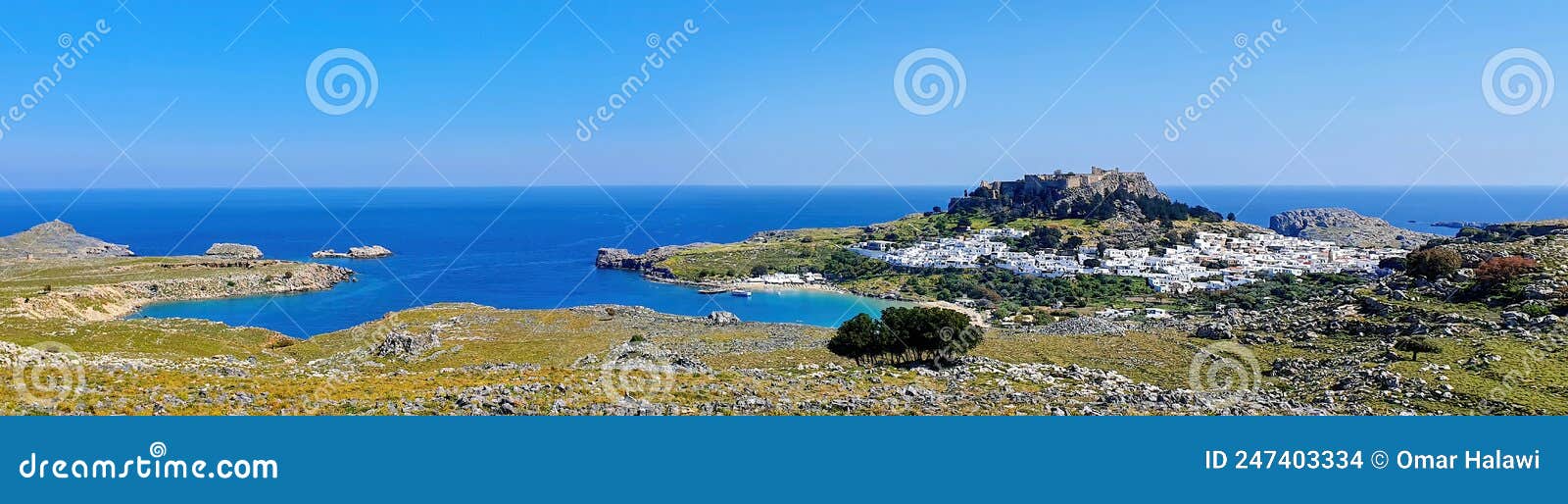 Panoramic View of Lindos , Greece Stock Photo Image of holiday