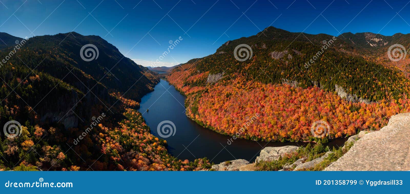 Panoramic View of Lower Ausable Lake As Seen from Indian Head Viewpoint
