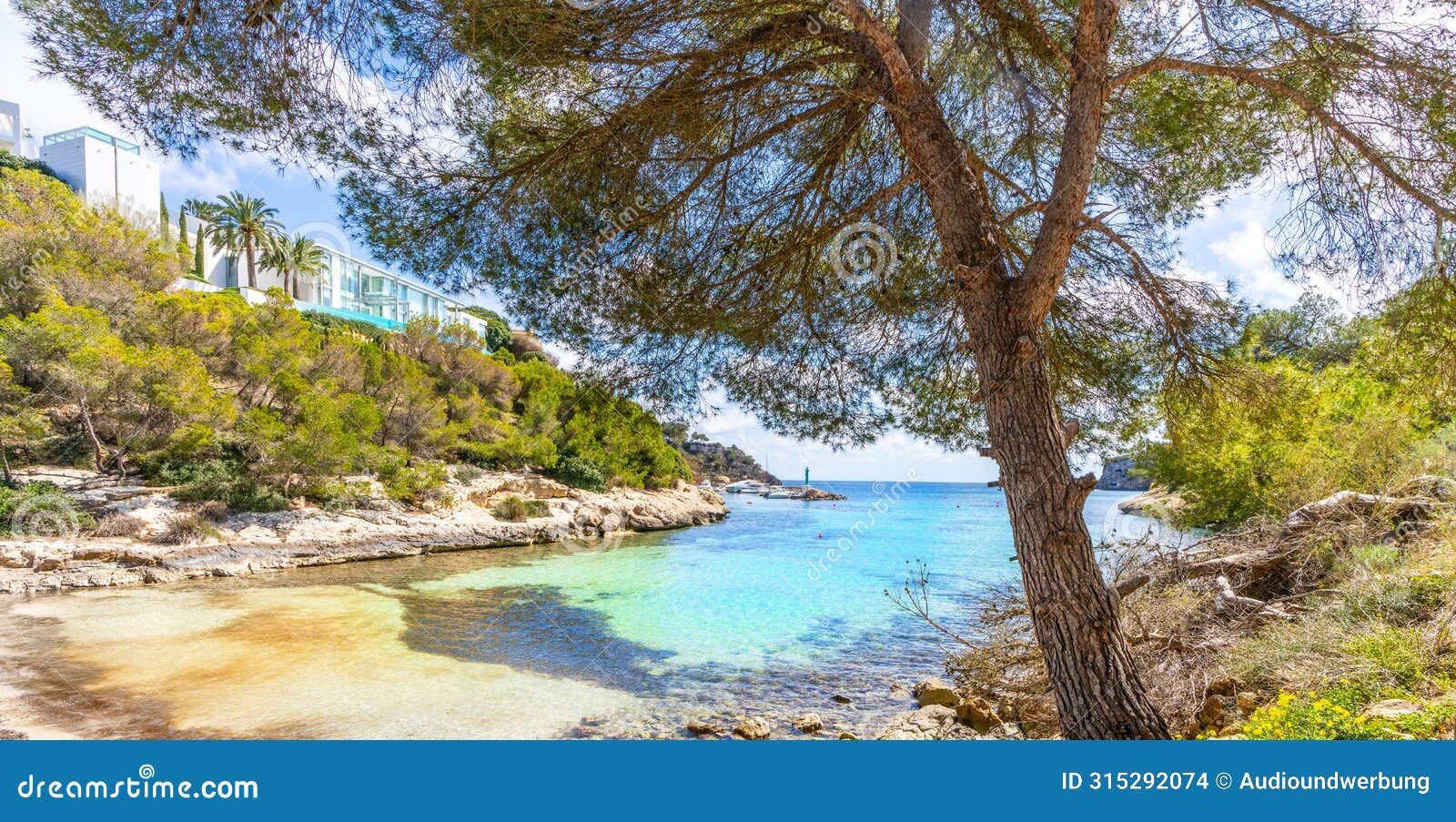 panoramic view of mallorca coastline on a sunny summer day
