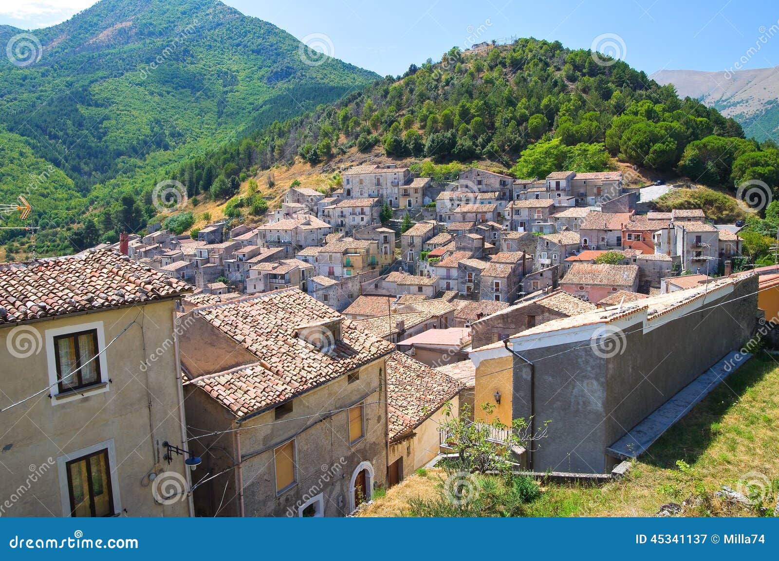 panoramic view of morano calabro. calabria. italy.