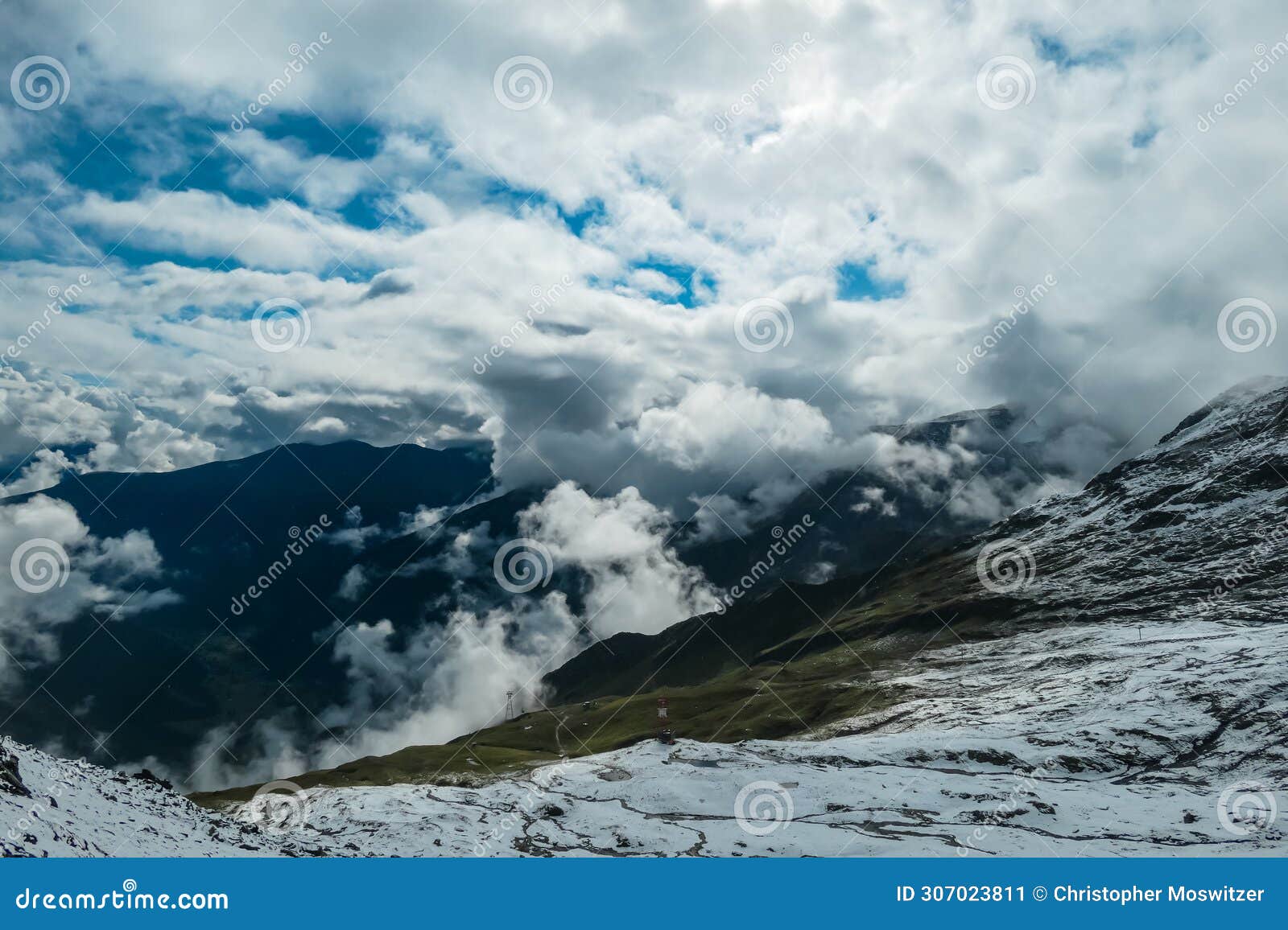 arnoldhoehe - panoramic view from mountain peak arnoldhoehe in ankogel group, high tauern national park