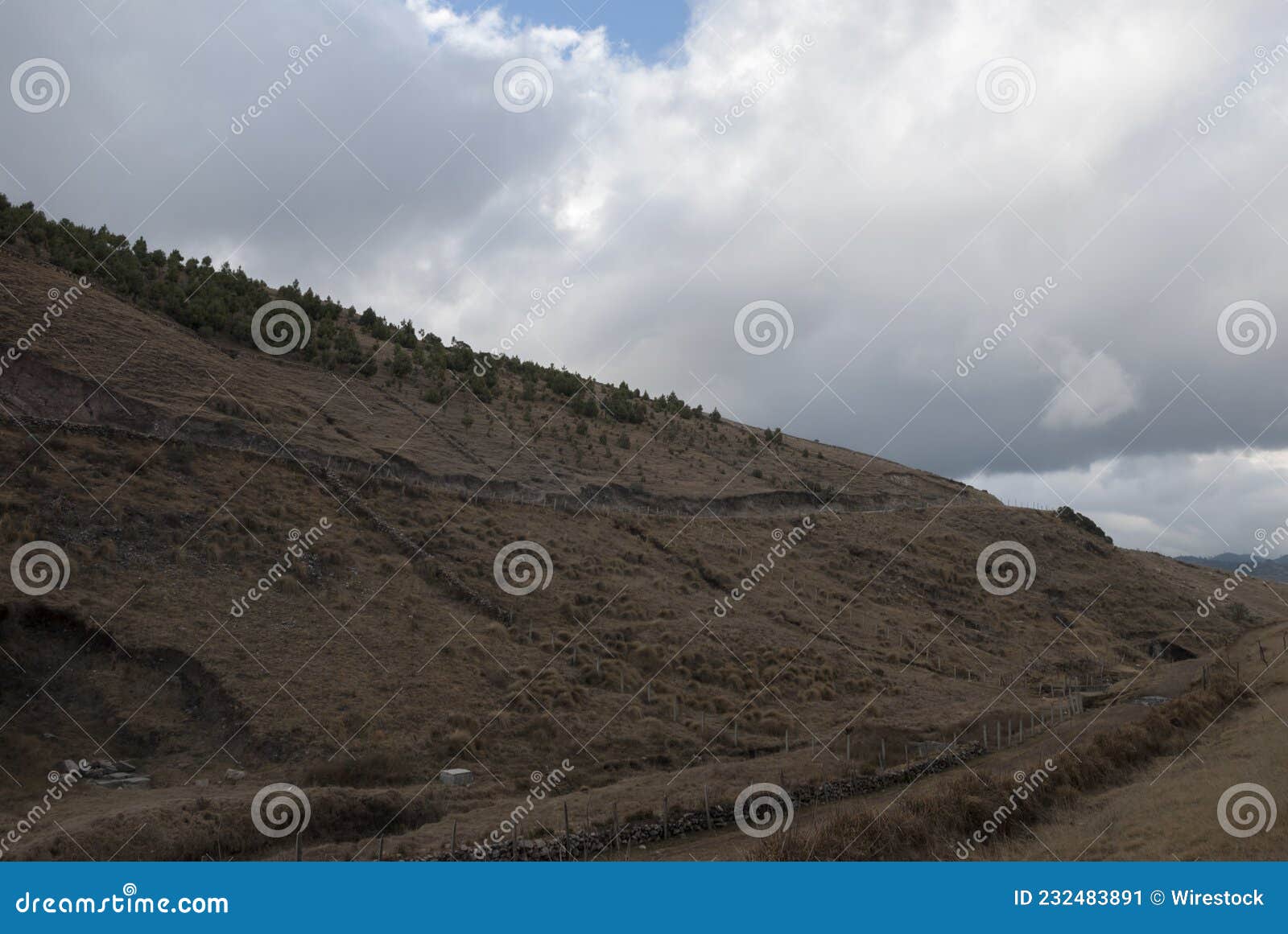 panoramic view mountains in sierra de los cuchumatanes, huehuetenango, guatemala, arid landscape.