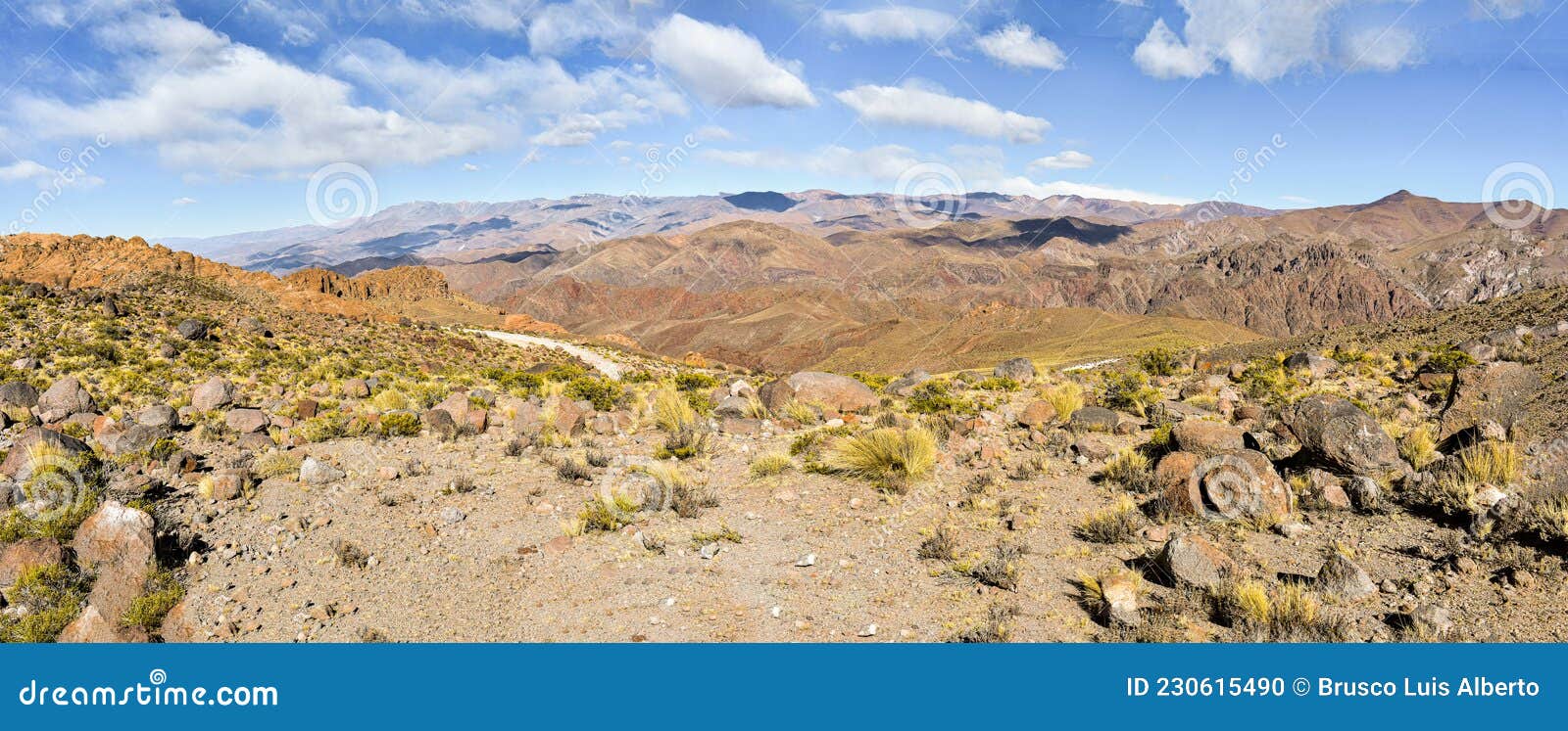 panoramic view of multi-color pre-andean mountains, catamarca province, argentina.