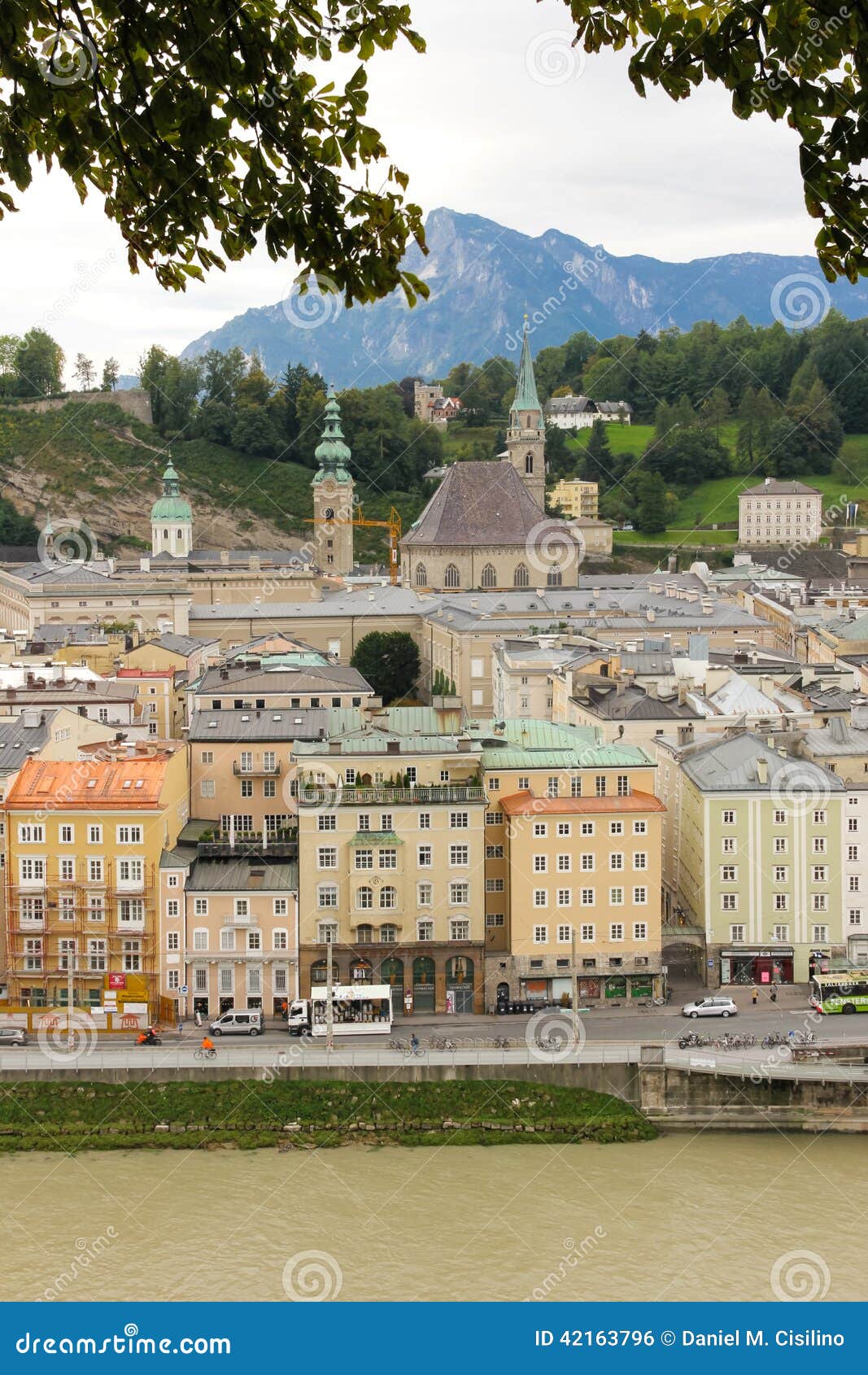 Panoramic View of the Old Town. Salzburg Editorial Photo - Image of