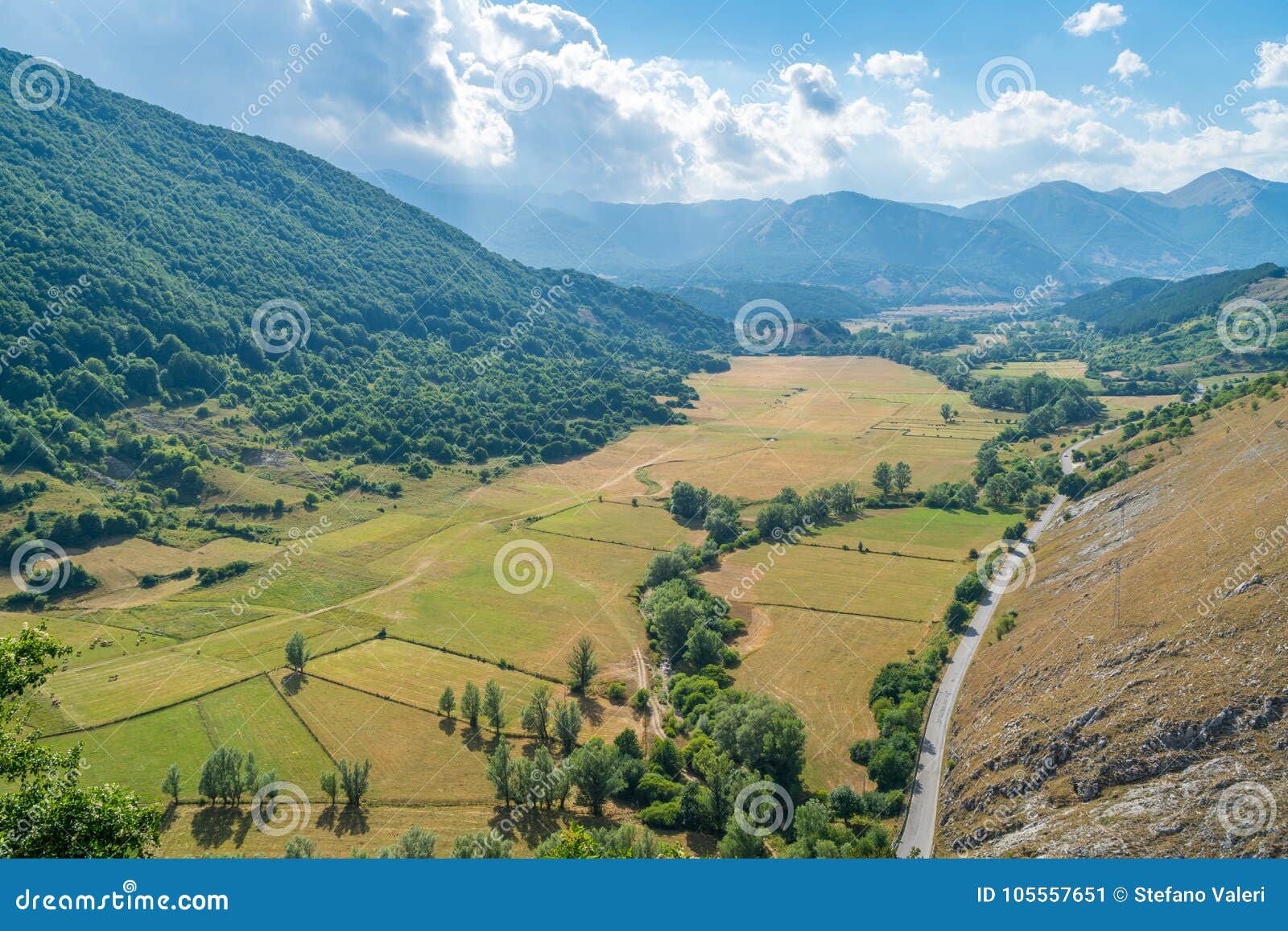 panoramic view from opi, rural village in abruzzo national park, province of l`aquila, italy.