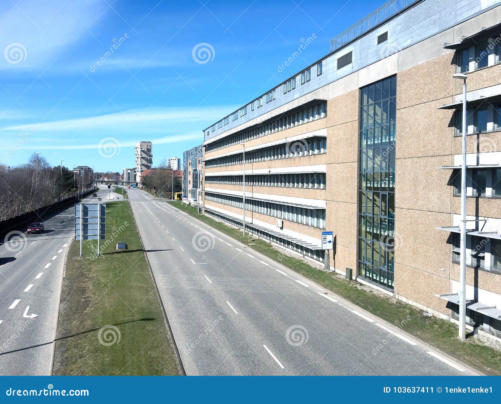 panoramic view over herning,denmark