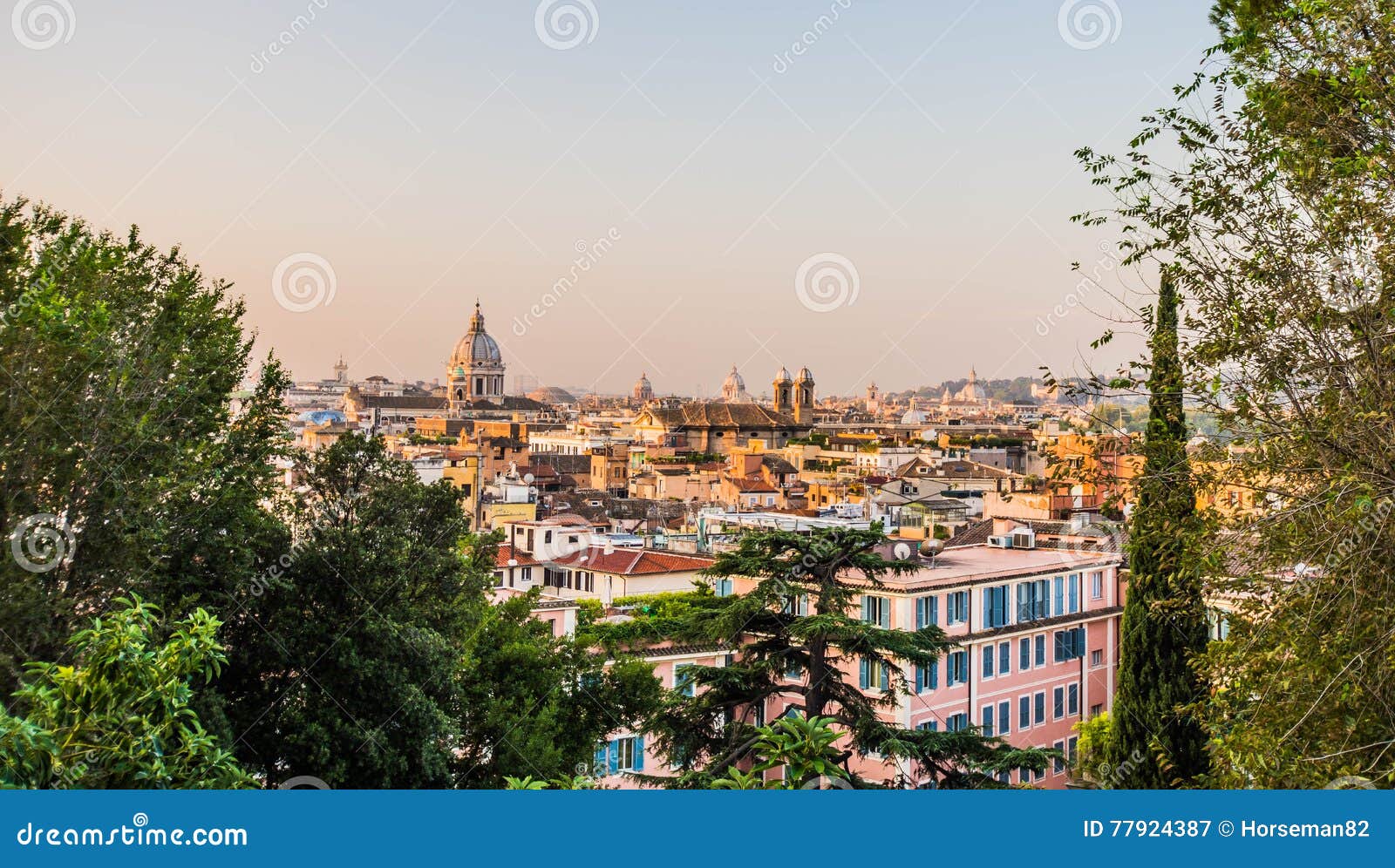 panoramic view from pincio, rome, italy