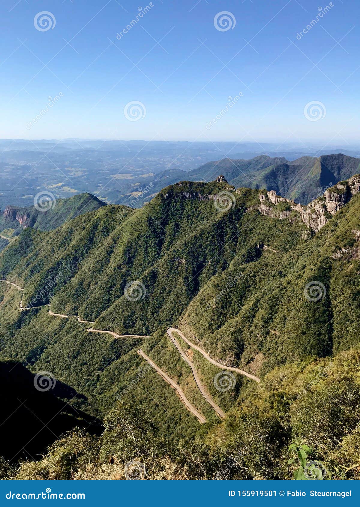 panoramic view of the roads and mountains of the rio do rastro mountain range in lauro mueller