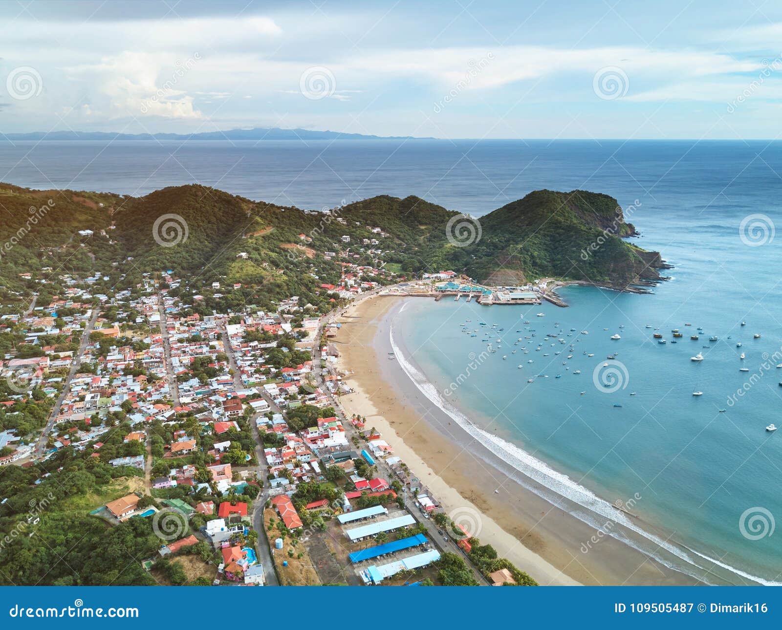 panoramic view of san juan del sur town