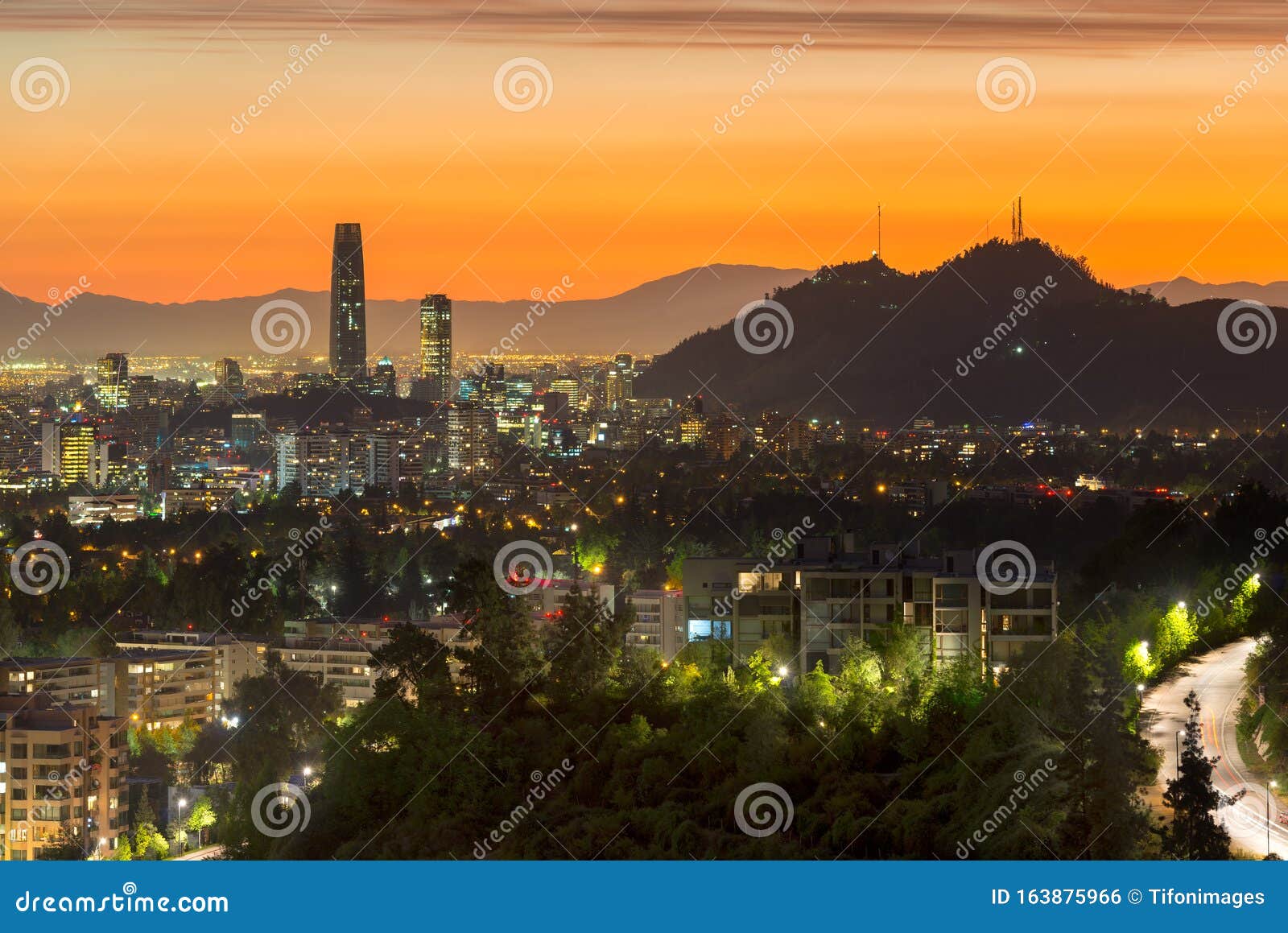 panoramic view of santiago de chile
