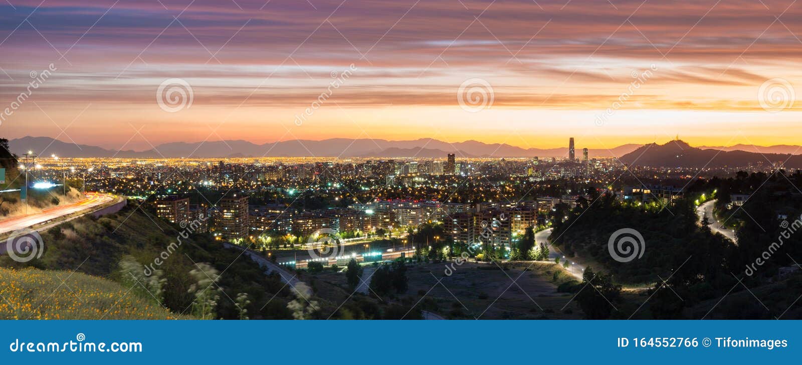 panoramic view of santiago de chile