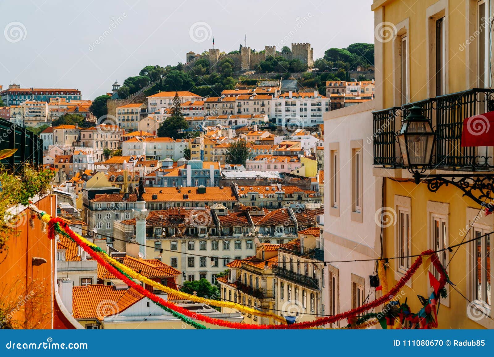 panoramic view of sao jorge castle in lisbon
