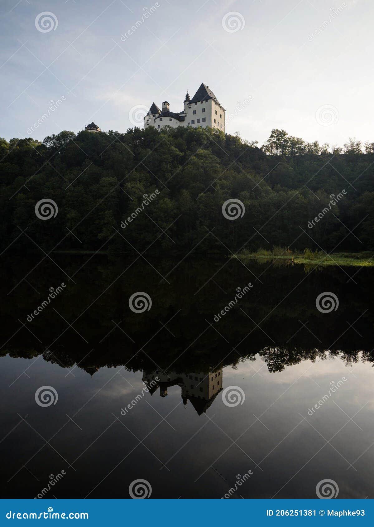 panoramic view of schloss burgk castle and river saale thuringian highlands slate mountains saale orla kreis thuringia