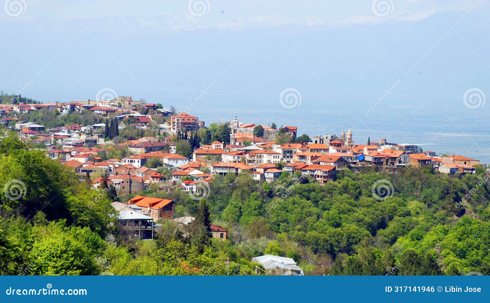 panoramic view of signagi or sighnaghi is a town in georgia