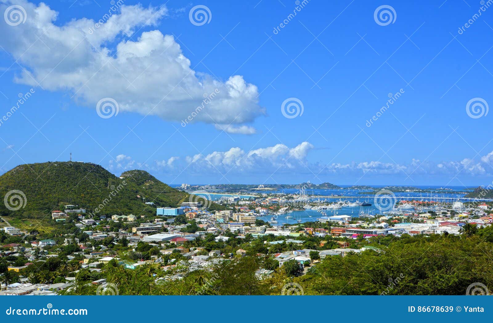 Panoramic View of St Martin, Beautiful Caribbean Island Stock Image ...