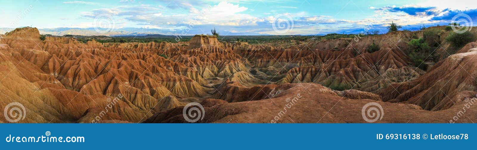 panoramic view of the tatacoa desert, colombia