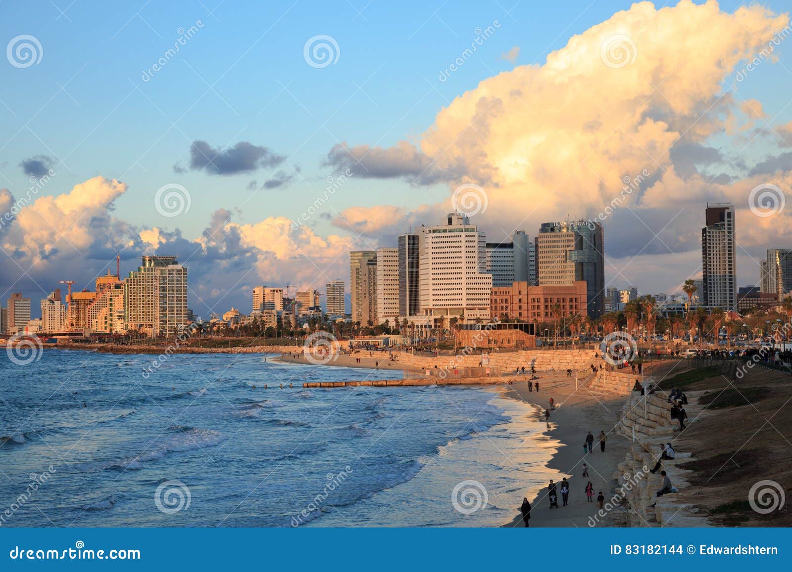 Panoramic View of Tel Aviv from Jaffa Editorial Stock Image Image of